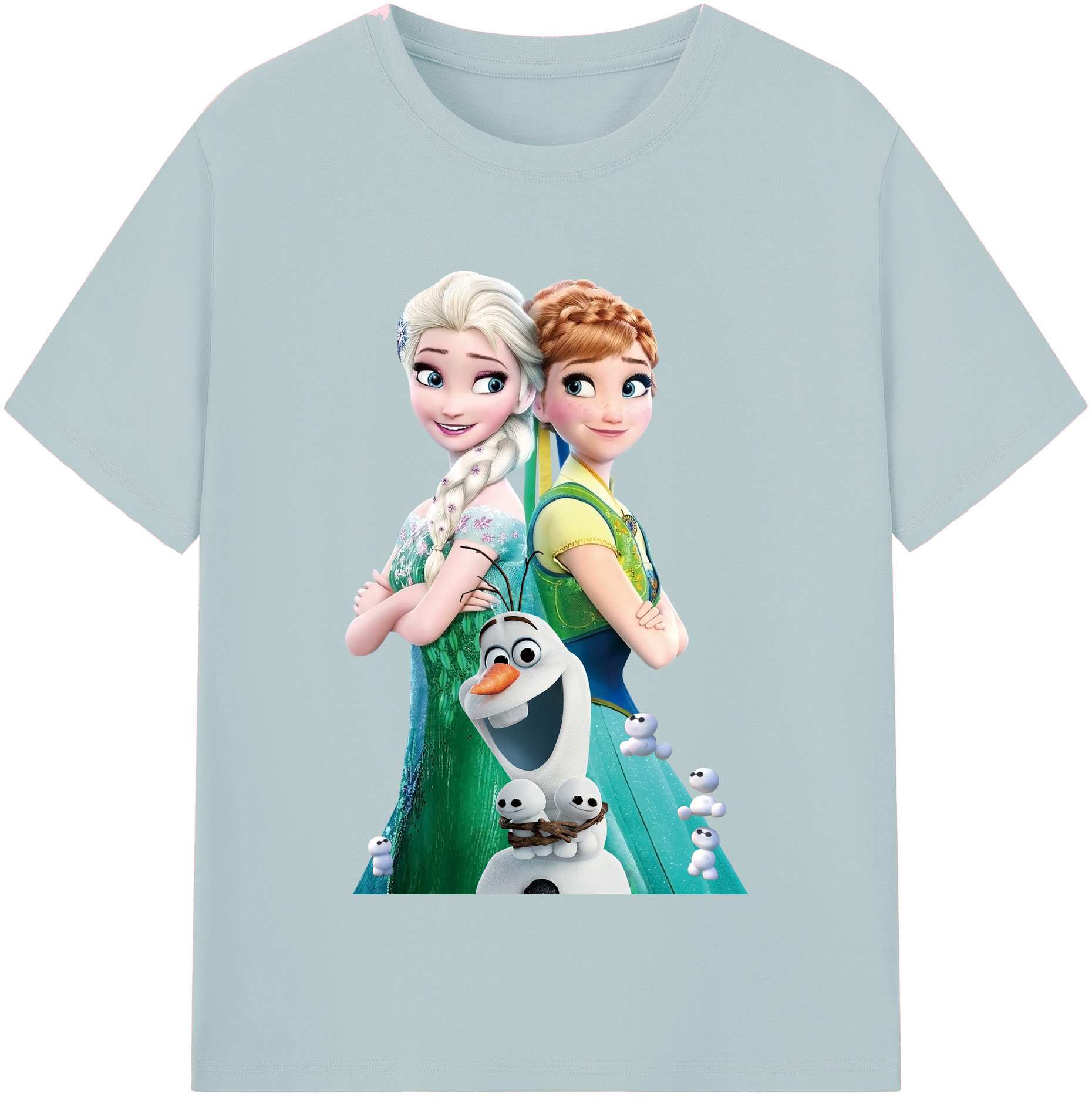 （画像用） アナと雪の女王 アンナ エルサ Frozen Anna Elsa 綿100％半袖Tシャツ（フロントプリント）